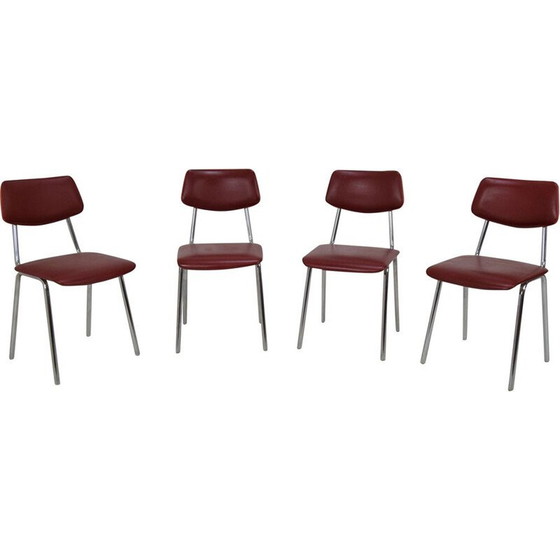 Image 1 of Ensemble de 4 chaises vintage Tchécoslovaquie 1970