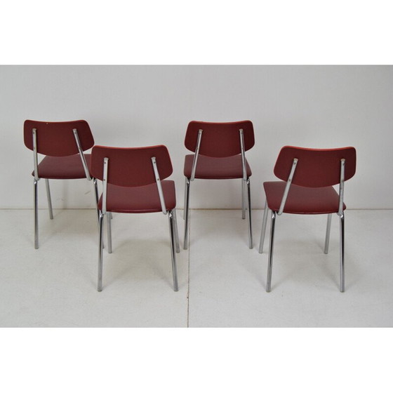 Image 1 of Ensemble de 4 chaises vintage Tchécoslovaquie 1970