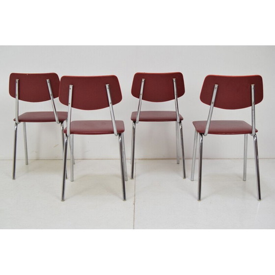 Image 1 of Ensemble de 4 chaises vintage Tchécoslovaquie 1970