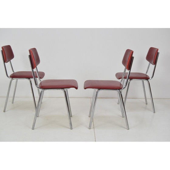 Image 1 of Ensemble de 4 chaises vintage Tchécoslovaquie 1970