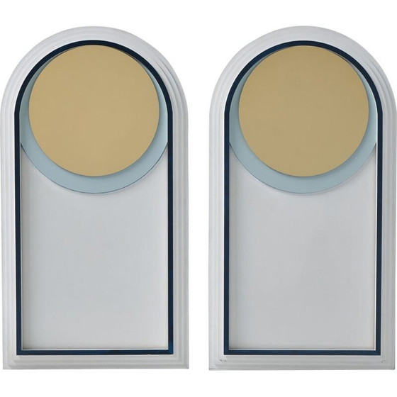 Image 1 of Paire de miroirs muraux contemporains vintage par Athos Burez, 2018