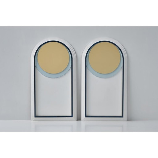 Paire de miroirs muraux contemporains vintage par Athos Burez, 2018