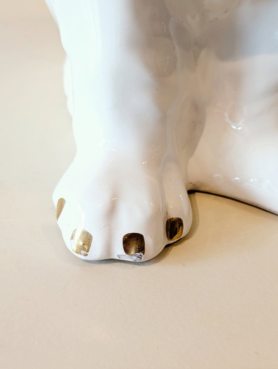 Image 1 of Statue de chien épagneul en céramique, peinte à la main, Italie, 1960
