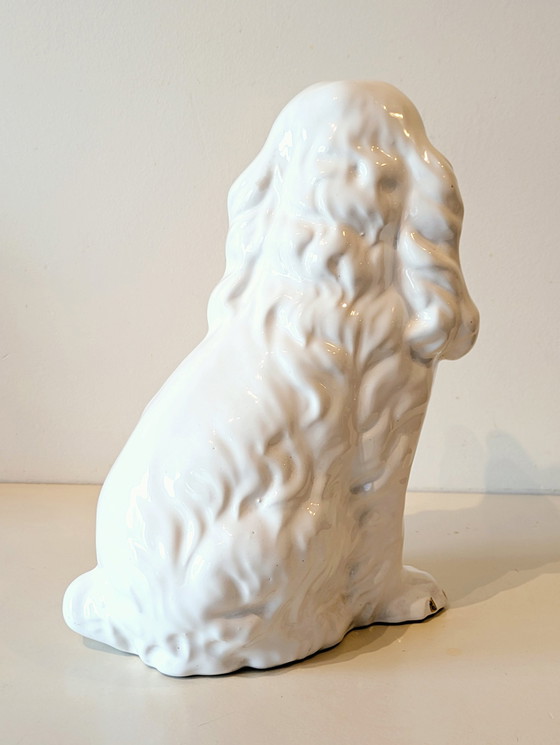 Image 1 of Statue de chien épagneul en céramique, peinte à la main, Italie, 1960
