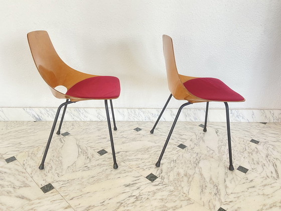 Image 1 of Paire De Chaises Tonneau Par Pierre Guariche Pour Steiner, Années 50.