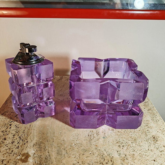 Image 1 of Service à fumer 1970S par Antonio Imperatore en verre de Murano . Fabriqué en Italie