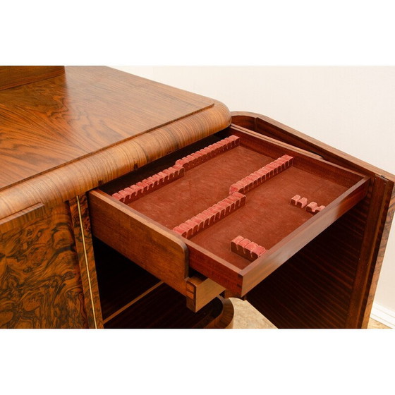 Image 1 of Buffet vintage en bois massif et placage de noyer, France 1930