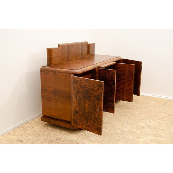 Image 1 of Buffet vintage en bois massif et placage de noyer, France 1930