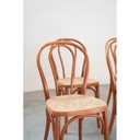 Ensemble de 34 chaises vintage en hêtre courbé et assise en paille, 2000