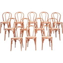 Ensemble de 34 chaises vintage en hêtre courbé et assise en paille, 2000