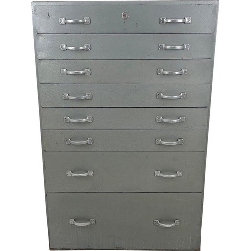 Commode industrielle vintage en métal, Tchécoslovaquie 1950