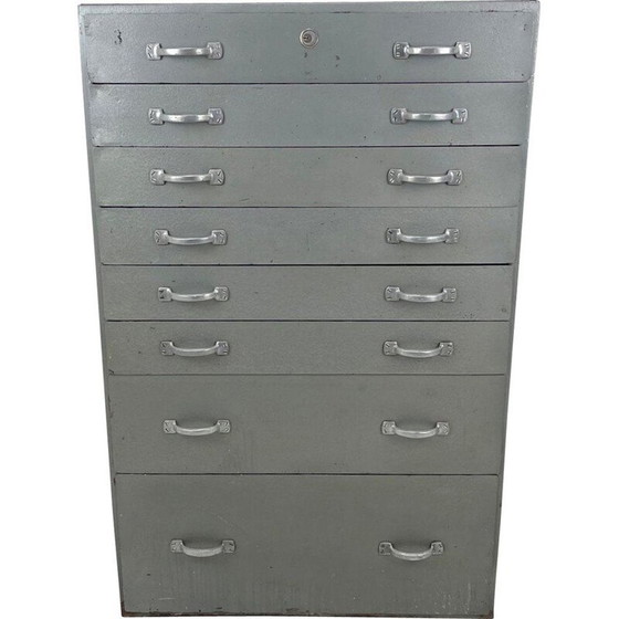 Image 1 of Commode industrielle vintage en métal, Tchécoslovaquie 1950