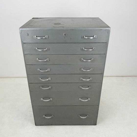Image 1 of Commode industrielle vintage en métal, Tchécoslovaquie 1950