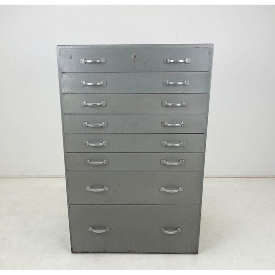 Image 1 of Commode industrielle vintage en métal, Tchécoslovaquie 1950