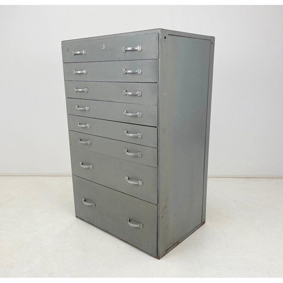 Image 1 of Commode industrielle vintage en métal, Tchécoslovaquie 1950