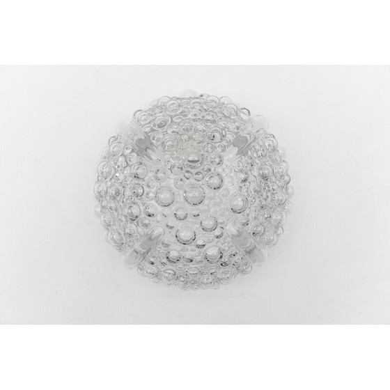 Image 1 of Plafonnier vintage en verre transparent et bullé, 1960