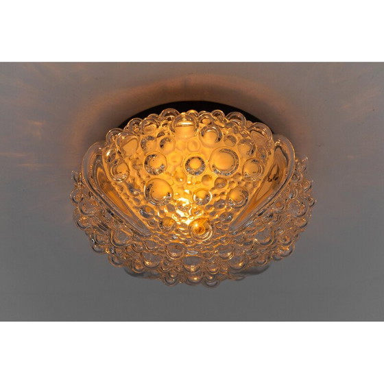 Image 1 of Plafonnier vintage en verre transparent et bullé, 1960