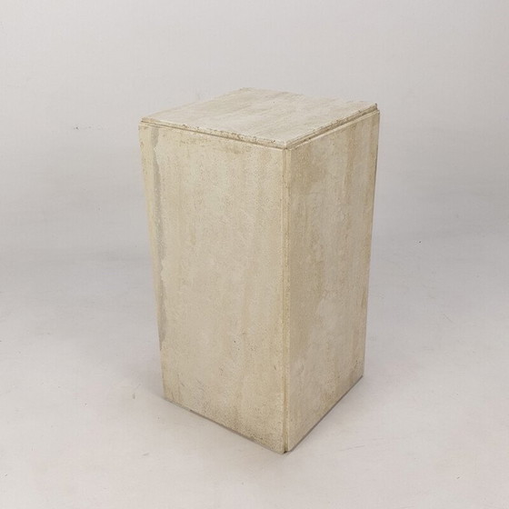 Image 1 of Socle en travertin vintage italien, 1980