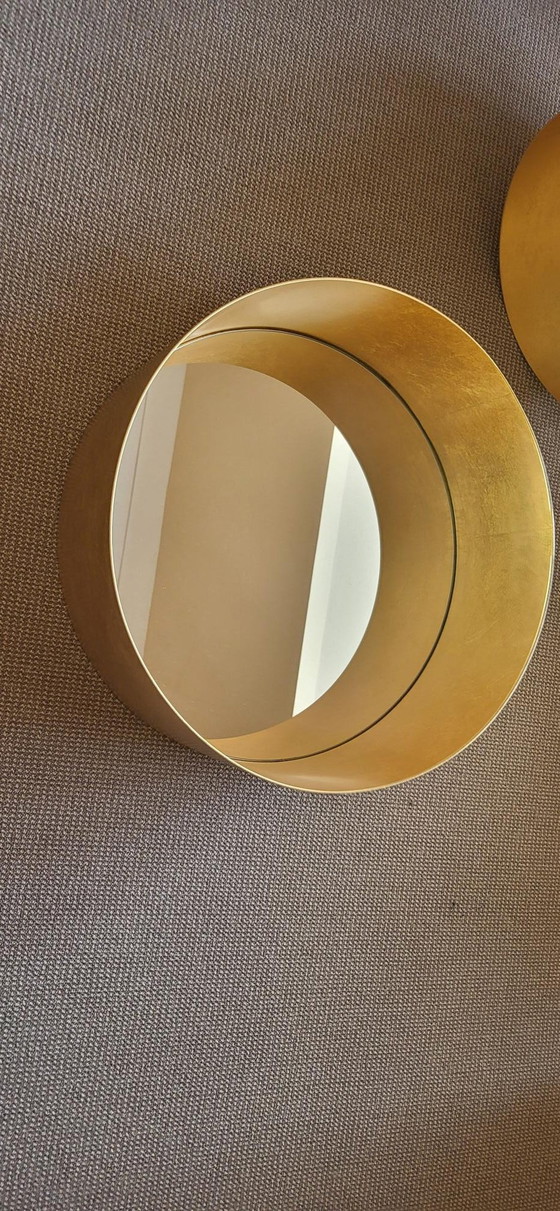 Image 1 of 2x Miroir Punto Minotti Italia Gold - Prix indiqué par pièce