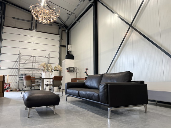 Image 1 of Leolux Bellice Sofa mit Ottomane, Braun Leder