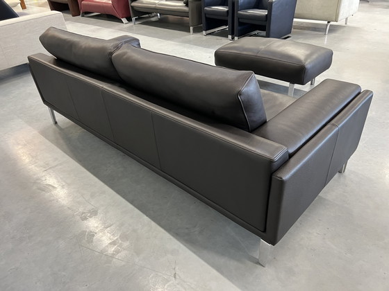 Image 1 of Leolux Bellice Sofa mit Ottomane, Braun Leder