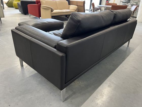 Image 1 of Leolux Bellice Sofa mit Ottomane, Braun Leder