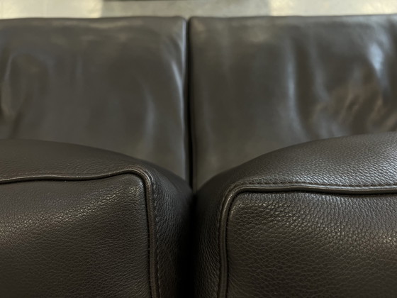 Image 1 of Leolux Bellice Sofa mit Ottomane, Braun Leder