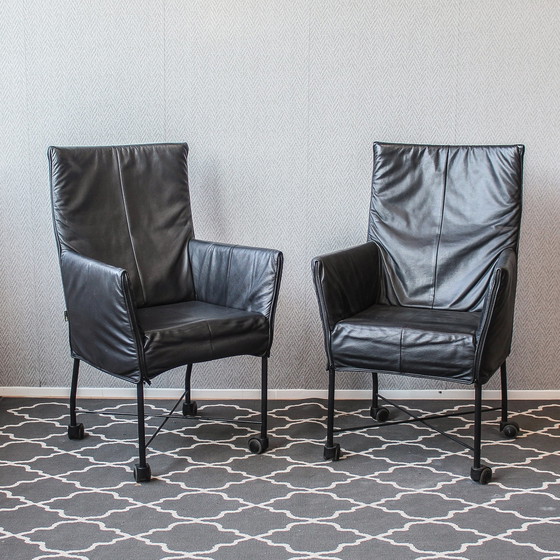 Image 1 of Montis Chaplin schwarzes Leder + schwarzes Fahrgestell (mobil)