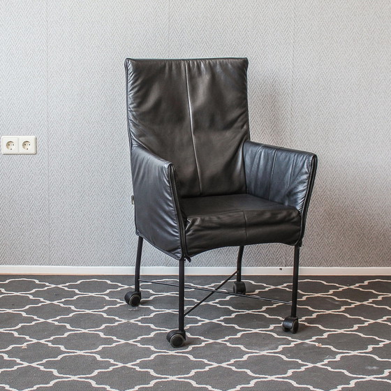 Image 1 of Montis Chaplin schwarzes Leder + schwarzes Fahrgestell (mobil)