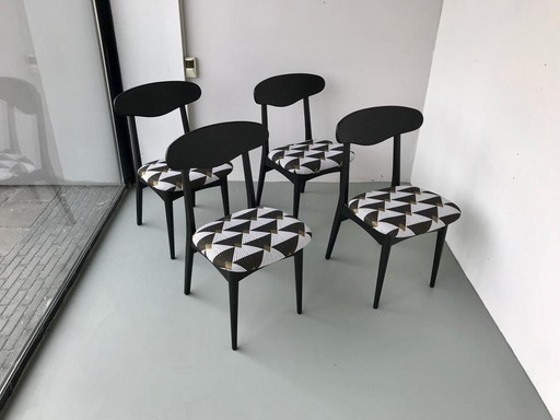 4x Vintage Esszimmerstuhl Art Deco