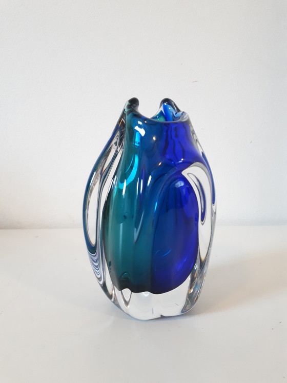 Image 1 of Vintage-Glasvase aus der Mid century im Murano-Stil