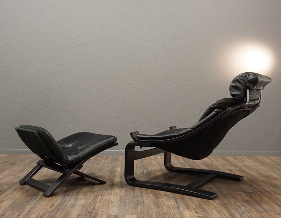 Image 1 of Nelo Schweden Kroken Ledersessel & Hocker