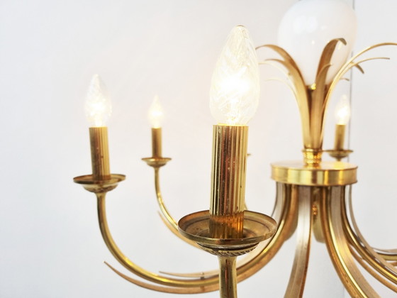 Image 1 of Ananas-Kronleuchter aus Messing und Chrom, 1970er Jahre