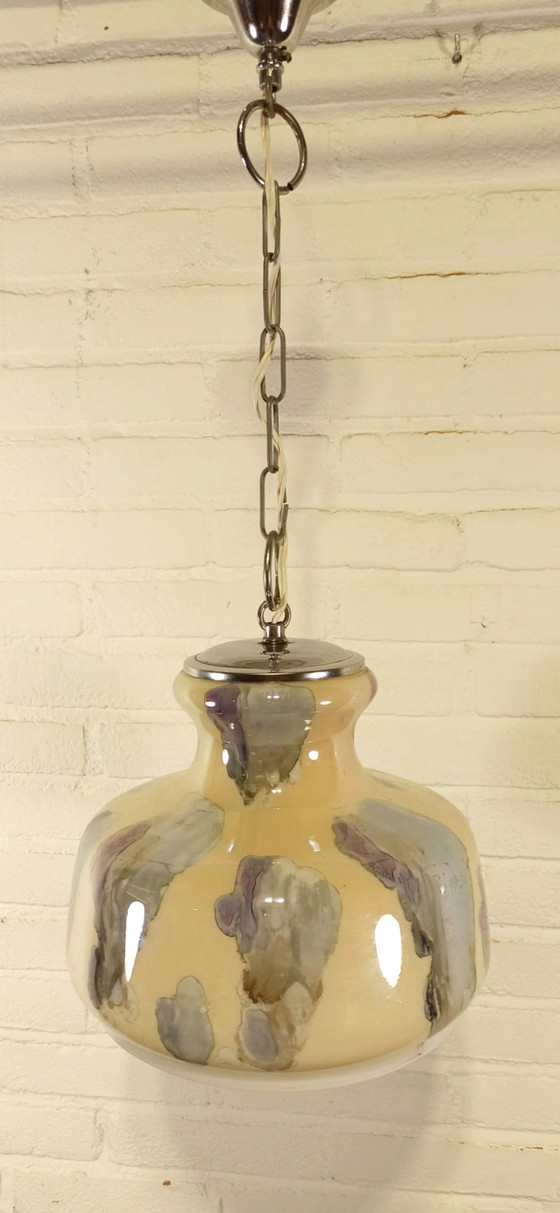 Image 1 of Italienische Vintage Hängelampe aus Glas