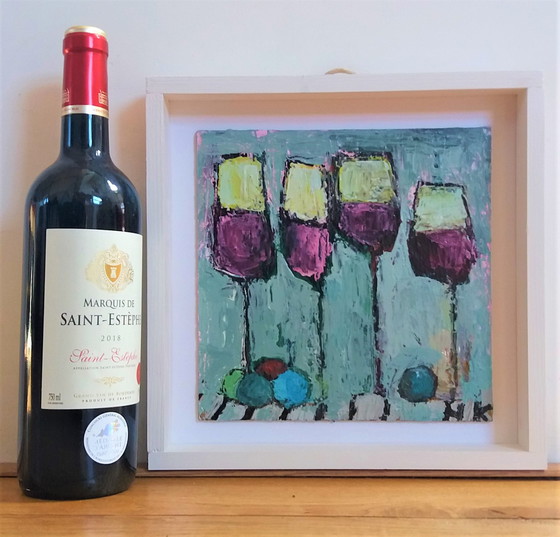 Image 1 of Germain Henneka – Vier Rot Gläser und Früchte