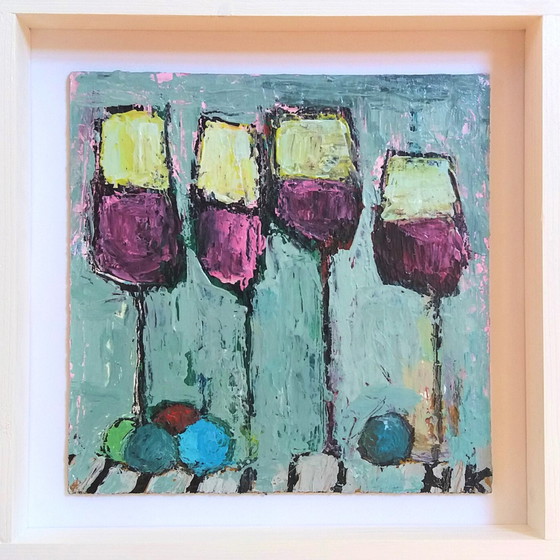 Image 1 of Germain Henneka – Vier Rot Gläser und Früchte