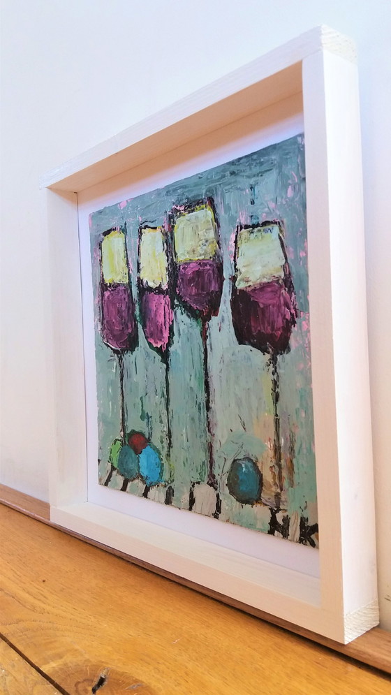 Image 1 of Germain Henneka – Vier Rot Gläser und Früchte