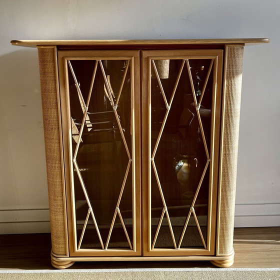 Image 1 of Italienisches Design Roberti Rattan Vitrine