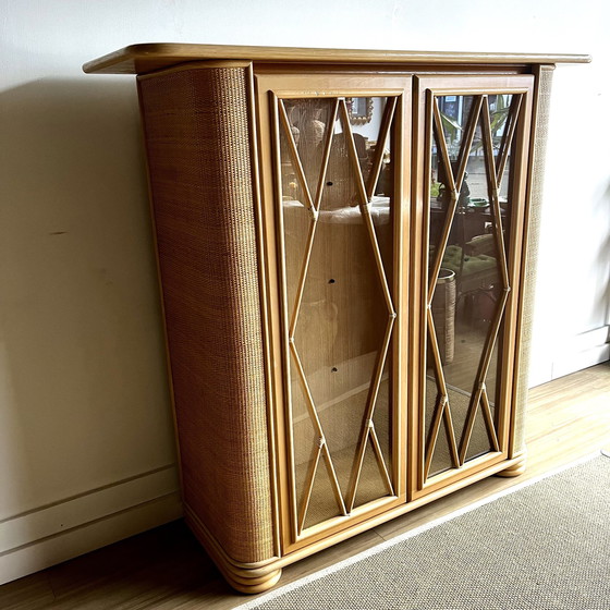 Image 1 of Italienisches Design Roberti Rattan Vitrine