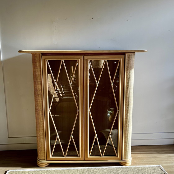 Image 1 of Italienisches Design Roberti Rattan Vitrine