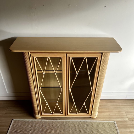 Image 1 of Italienisches Design Roberti Rattan Vitrine