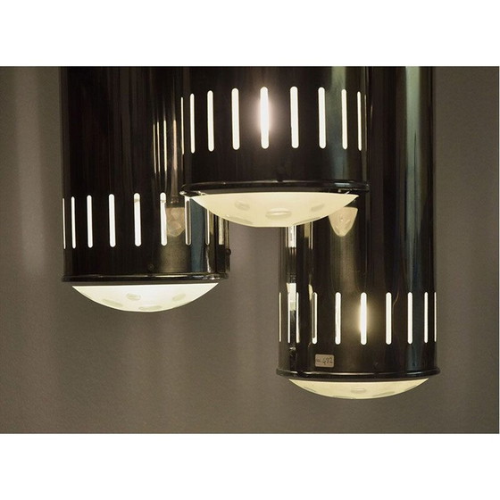 Image 1 of Vintage Pendelleuchte aus verchromtem Messing und Glas von Reggiani, 1960