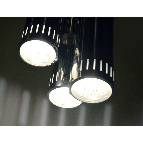 Image 1 of Vintage Pendelleuchte aus verchromtem Messing und Glas von Reggiani, 1960