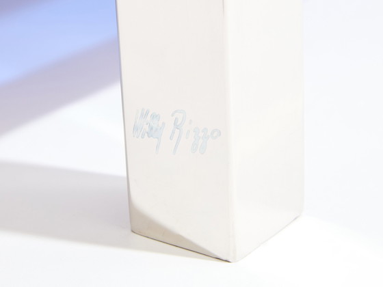 Image 1 of Paar Zweistöckige Beistelltische aus Messing und Chrom Willy Rizzo Flaminia 1970S