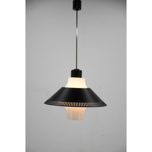 Vintage Pendelleuchte aus Glas und Metall von Napako, Tschechoslowakei 1970er Jahre