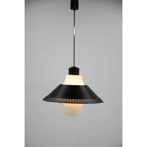 Image 1 of Vintage Pendelleuchte aus Glas und Metall von Napako, Tschechoslowakei 1970er Jahre
