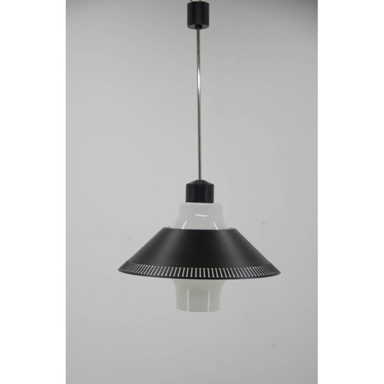 Image 1 of Vintage Pendelleuchte aus Glas und Metall von Napako, Tschechoslowakei 1970er Jahre