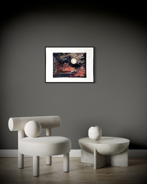 Image 1 of Michael Buthe 1944-1994 - Schöne Abstrakte Komposition Mit Original Bleistiftzeichnung!!!