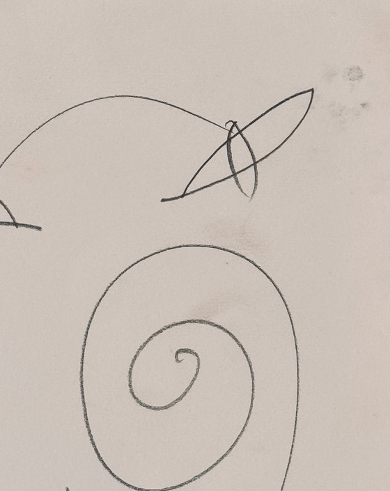 Image 1 of Michael Buthe 1944-1994 - Schöne Abstrakte Komposition Mit Original Bleistiftzeichnung!!!