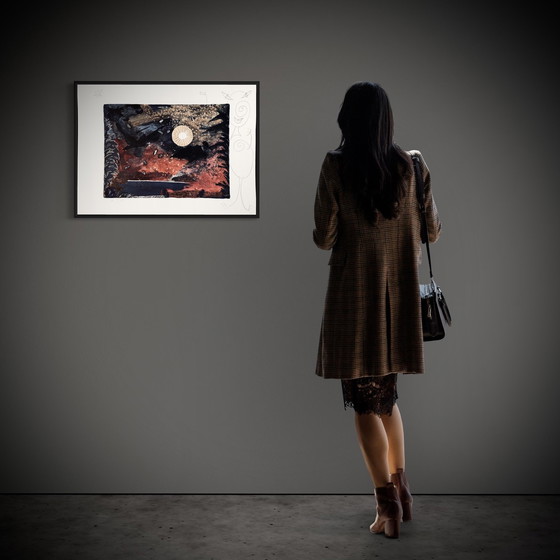 Image 1 of Michael Buthe 1944-1994 - Schöne Abstrakte Komposition Mit Original Bleistiftzeichnung!!!